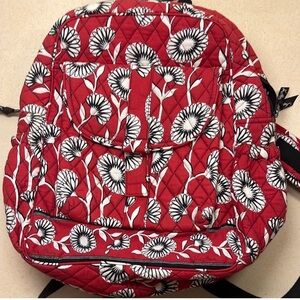 Gently used Vera Bradley Red Floral Quilted Backpack - Deco Daisy pattern
